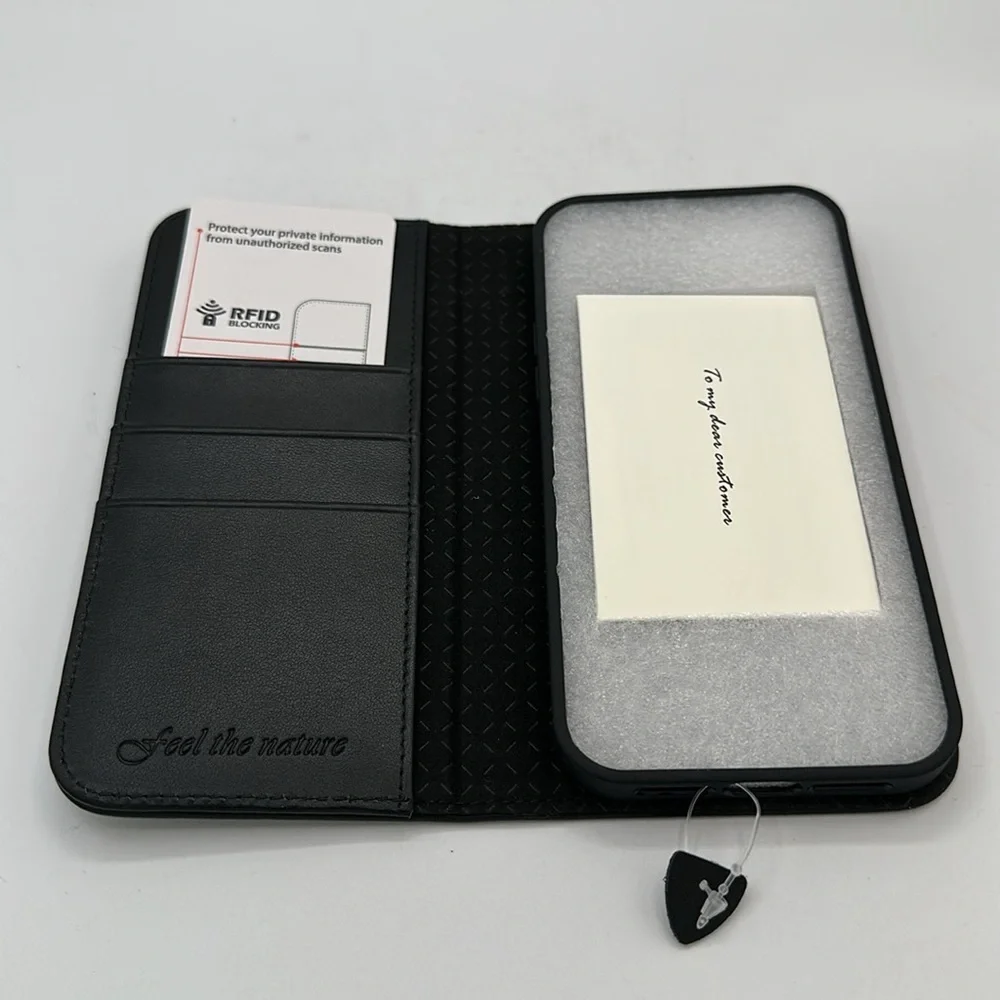 SHIELDON black leather flip cover case for iPhone 14 Pro Max 5G 6.7